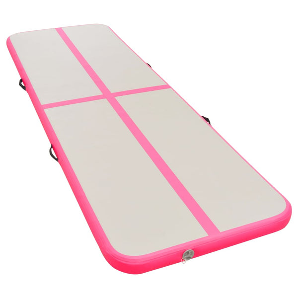 Inflatable Gymnastics Mat with Pump 315"x39.4"x3.9" PVC Pink