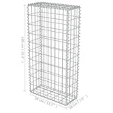 Gabion Wall with Covers Galvanized Steel 19.7"x7.78"x39.4"