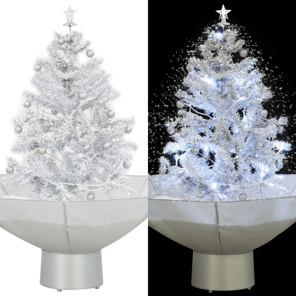 Snowing Christmas Tree with Umbrella Base White 2 ft