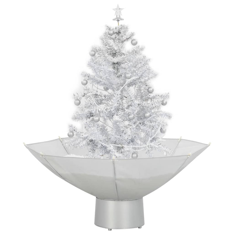 Snowing Christmas Tree with Umbrella Base White 2 ft