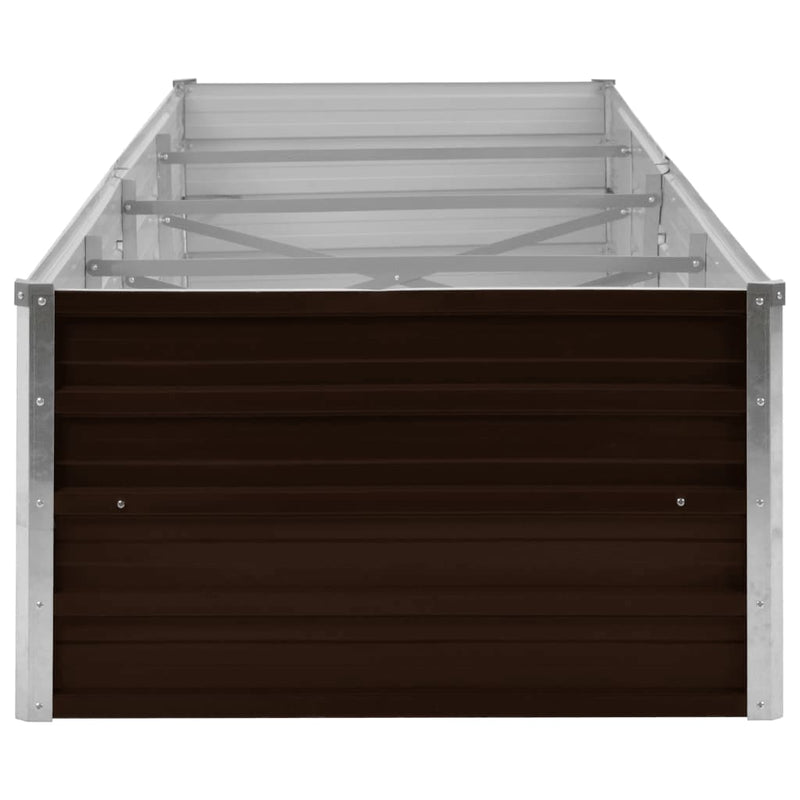 Garden Raised Bed Brown 126"x31.5"x17.7" Galvanized Steel