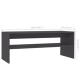 Coffee Table Gray 39.4"x15.7"x15.7" Engineered Wood