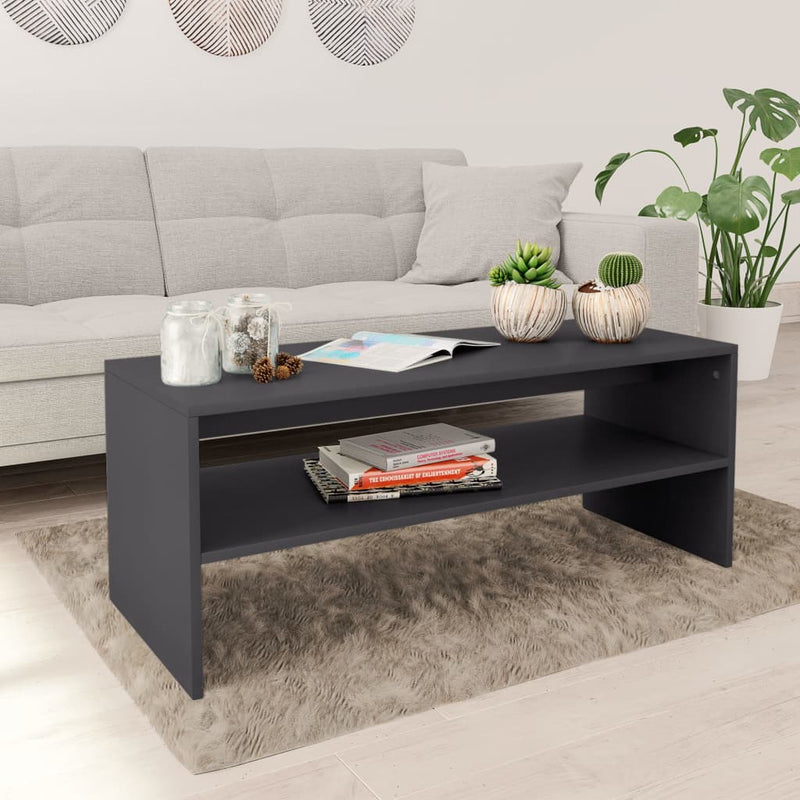 Coffee Table Gray 39.4"x15.7"x15.7" Engineered Wood