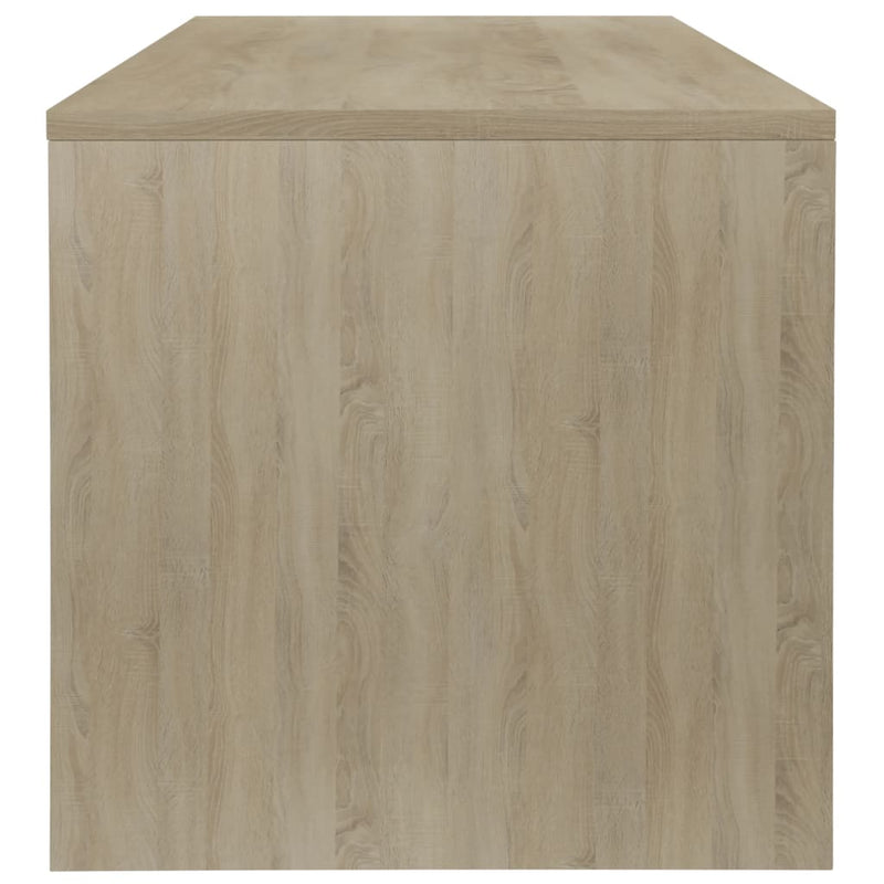 Coffee Table White and Sonoma Oak 39.4"x15.7"x15.7" Engineered Wood