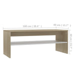 Coffee Table White and Sonoma Oak 39.4"x15.7"x15.7" Engineered Wood