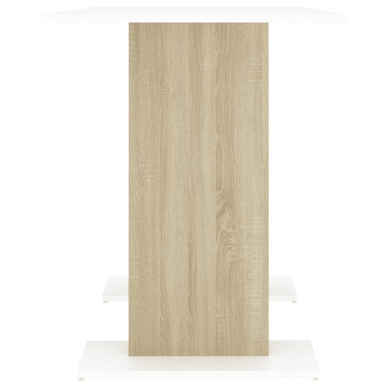 Dining Table White and Sonoma Oak 43.3"x23.6"x29.5" Engineered Wood