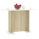 Dining Table White and Sonoma Oak 43.3"x23.6"x29.5" Engineered Wood