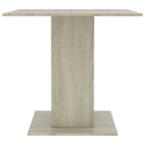 Dining Table White and Sonoma Oak 31.5"x31.5"x29.5" Engineered Wood