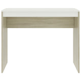 Desk White and Sonoma Oak 35.4"x15.7"x28.3" Engineered Wood