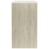 Desk White and Sonoma Oak 35.4"x15.7"x28.3" Engineered Wood