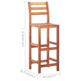 Bar Stools 2 pcs Solid Acacia Wood