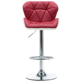 Bar Stool Wine Red Faux Leather