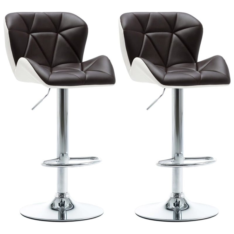 Bar Stools 2 pcs Brown Faux Leather