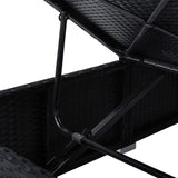 Sun Lounger with Cushion Poly Rattan Black