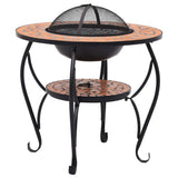 Mosaic Fire Pit Table Terracotta 26.8" Ceramic