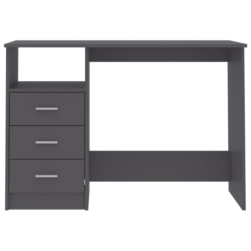 Desk with Drawers Gray 43.3"x19.7"x29.9" Engineered Wood