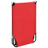 Folding Sun Lounger Red Steel