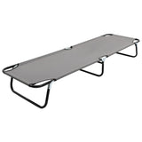 Folding Sun Lounger Gray Steel