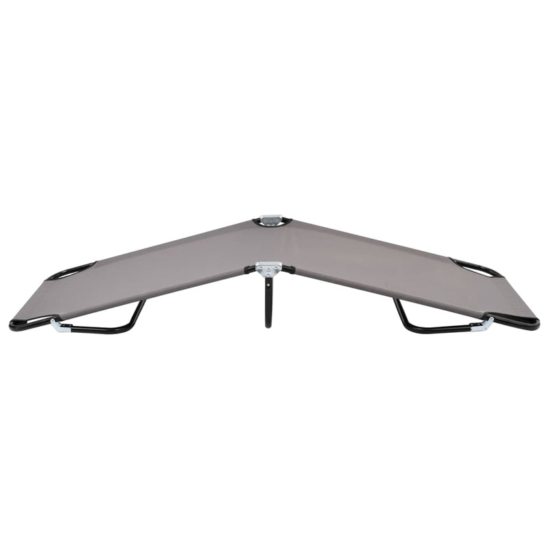 Folding Sun Lounger Gray Steel