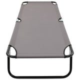 Folding Sun Lounger Gray Steel