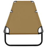 Folding Sun Lounger Taupe Steel