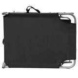 Folding Sun Lounger with Canopy Black Aluminum