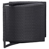 Sunbed with Cushion Poly Rattan Black