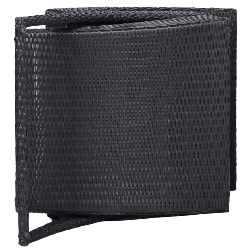 Sunbed with Cushion Poly Rattan Black