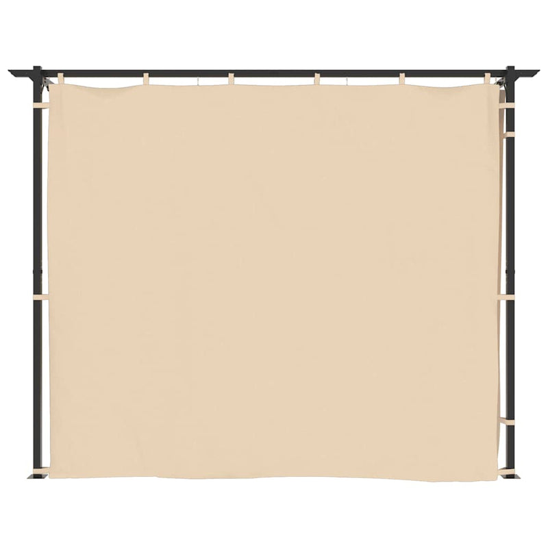 Gazebo with Curtains 9.8'x9.8' Cream Steel