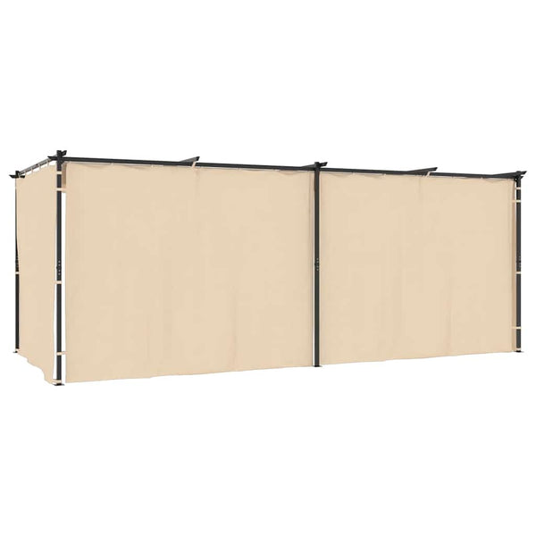 Gazebo with Curtains 9.8'x19.7' Cream Steel