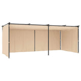 Gazebo with Curtains 9.8'x19.7' Cream Steel