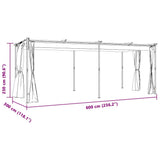 Gazebo with Curtains 9.8'x19.7' Cream Steel