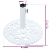 Umbrella Base White 19.8 lb 15.7" Cast Iron