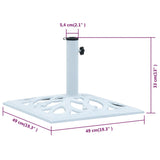 Umbrella Base White 26.5 lbs 19.3" Cast Iron