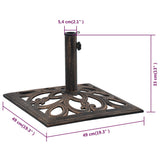 Umbrella Base Bronze 26.5 lbs 19.3" Cast Iron