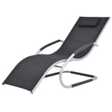 Sun Lounger with Pillow Aluminum and Textilene Black