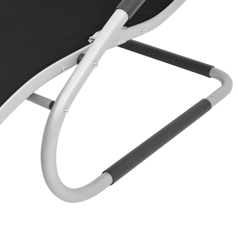 Sun Lounger with Pillow Aluminum and Textilene Black