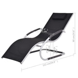 Sun Lounger with Pillow Aluminum and Textilene Black