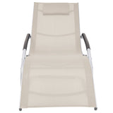 Sun Lounger with Pillow Aluminum and Textilene Cream