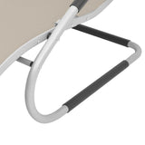 Sun Lounger with Pillow Aluminum and Textilene Cream