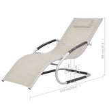 Sun Lounger with Pillow Aluminum and Textilene Cream