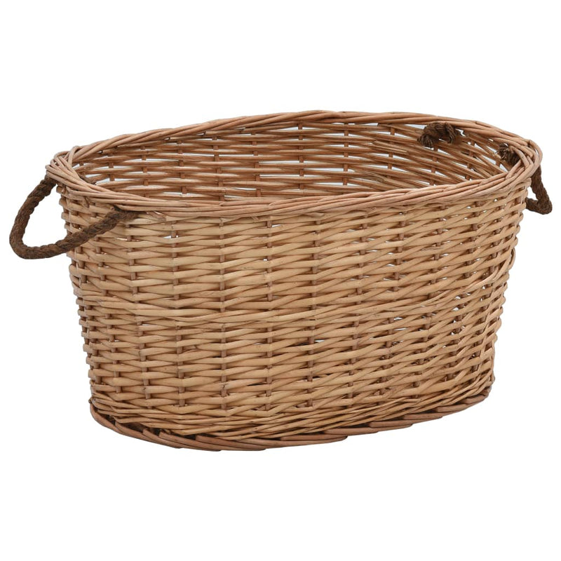 Firewood Basket with Carrying Handles 22.8"x16.5"x11.4" Natural Willow