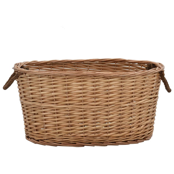 Firewood Basket with Carrying Handles 22.8"x16.5"x11.4" Natural Willow