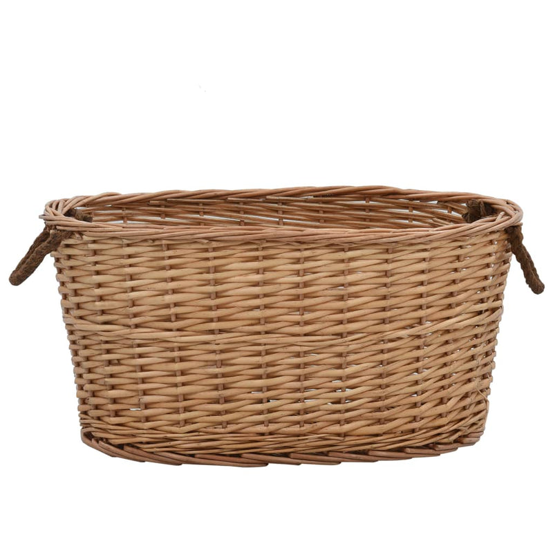 Firewood Basket with Carrying Handles 22.8"x16.5"x11.4" Natural Willow