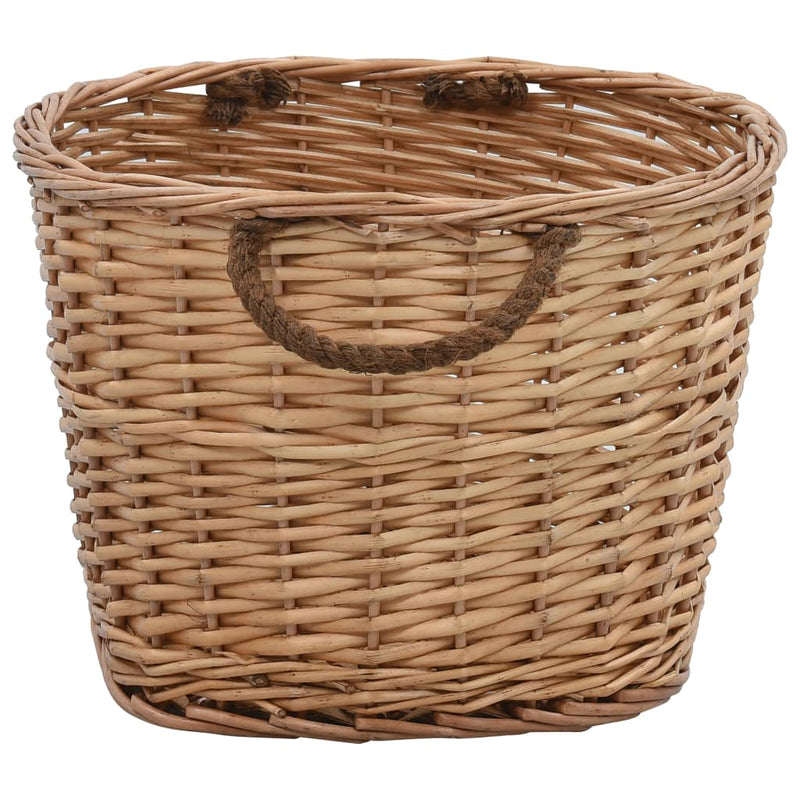 Firewood Basket with Carrying Handles 22.8"x16.5"x11.4" Natural Willow