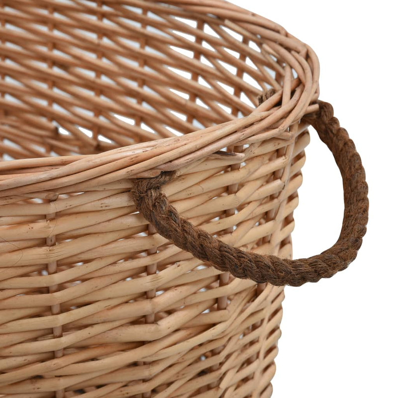 Firewood Basket with Carrying Handles 22.8"x16.5"x11.4" Natural Willow