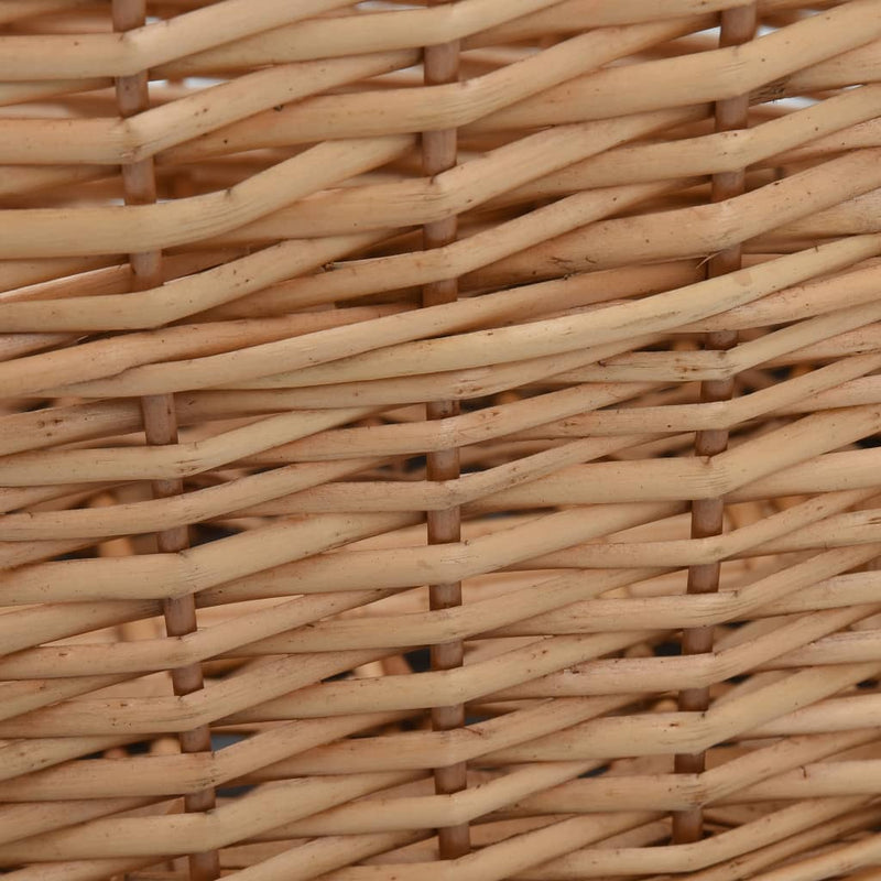 Firewood Basket with Carrying Handles 22.8"x16.5"x11.4" Natural Willow