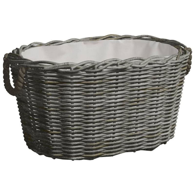 Firewood Basket with Carrying Handles 23.6"x15.7"x11" Gray Willow