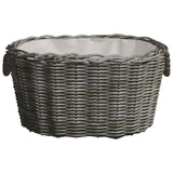 Firewood Basket with Carrying Handles 23.6"x15.7"x11" Gray Willow