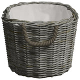 Firewood Basket with Carrying Handles 23.6"x15.7"x11" Gray Willow